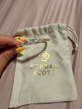 Kendra Scott Gold Tone Bangle with Clear Stones